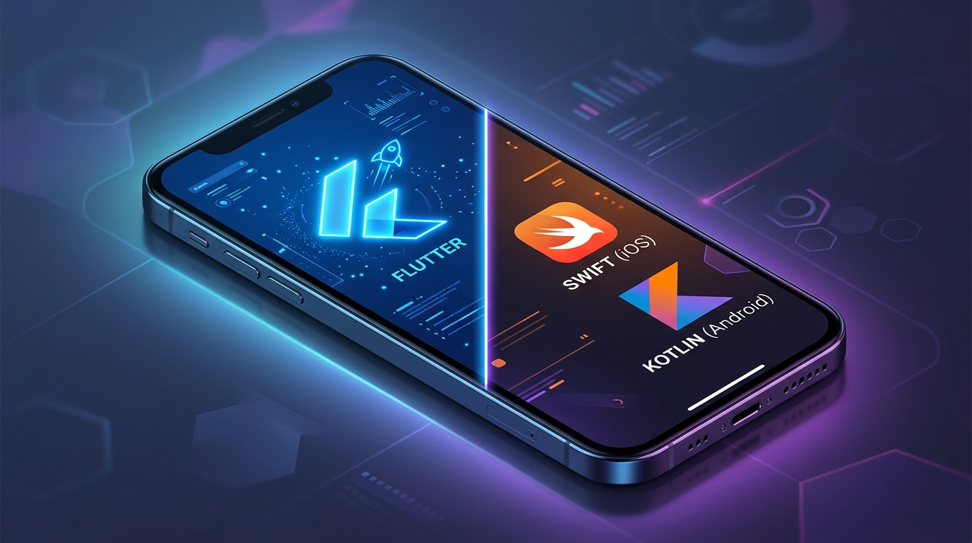 Flutter مقابل البرمجة الأصلية (Native): الدليل الشامل لاختيار التقنية الأنسب لتطبيقك الناشئ